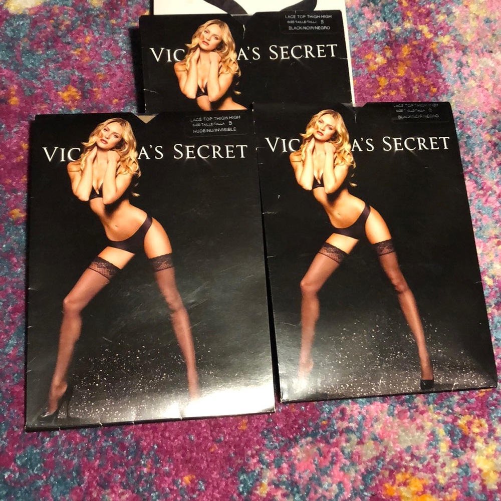 Victoria’s Secret Lace Top Thigh-High Stockings